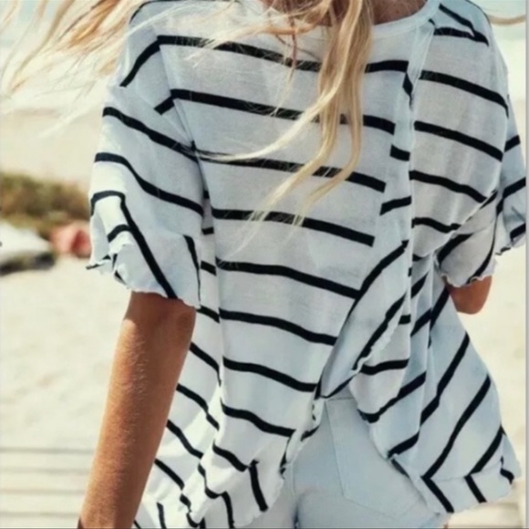 Chaser striped ruffle open back top size XS - Picture 3 of 8